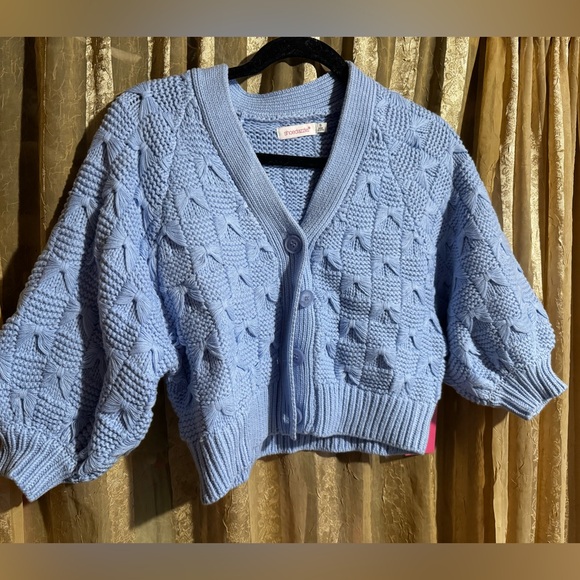TEXTURE CARDIGAN BLUE - Picture 5 of 6